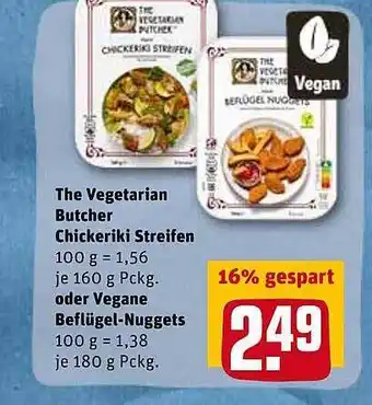 REWE The Vegetarian Butcher Chickeriki Streifen Oder Vegane Beflügel-nuggets Angebot