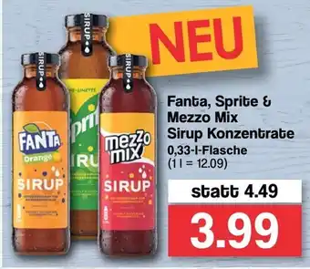 Famila Nord West Fanta, Sprite & Mezzo mix Sirup Konzentrate 0,33L Angebot