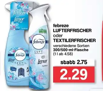 Famila Nord West febreze Lufterfrischer oder Textilerfrischer 300/500ml Angebot