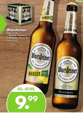 Trink und Spare Warsteiner 20x0,5L/24x0,33L Angebot