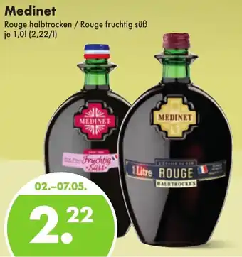 Trink und Spare Medinet Rouge halbtrocken/Rouge früchtig süß 1,0L Angebot