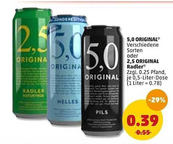 5,0 Original Oder 2,5 Original Radler Angebot bei PENNY