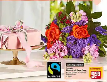 REWE Kaufpark Fairtrade Blumestrauß Flower Power Angebot