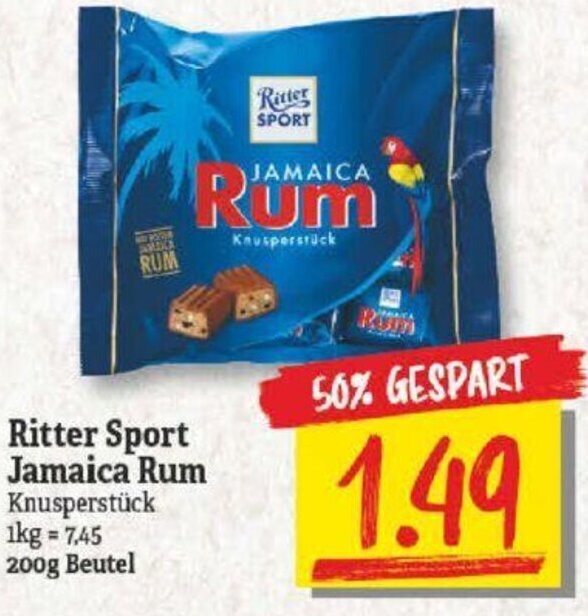 Ritter Sport Jamaica Rum 200g Beutel Angebot bei NP Discount