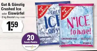 Edeka Frischemarkt Gut & Günstig Crushed Ice oder Eiswürfel 2 kg Beutel Angebot