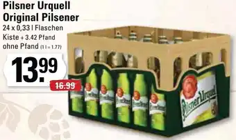 Edeka Frischemarkt Pilsner Urquell Original Pilsener 24x0,33 L Flaschen Kiste Angebot