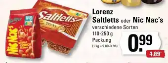 Edeka Frischemarkt Lorenz Saltletts oder Nic Nac's 110-250g Packung Angebot