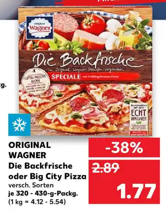 Kaufland Original Wagner Die Backfrische oder Big City Pizza 320g-430g Angebot