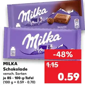 Kaufland Milka Schokolade 85-100g Angebot