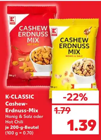 Kaufland K-Classic Cashew Erdnuss-Mix 200g Beutel Angebot