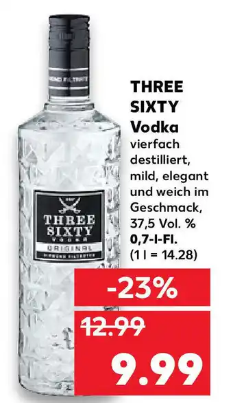 Kaufland Three Sixty Vodka 0,7L Angebot