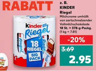 Kaufland z. B. Kinder Riegel 378g Angebot