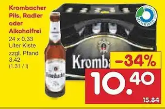 Netto Marken-Discount Krombacher Pils, Radler Oder Alkoholfrei Angebot