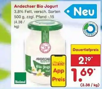 Netto Marken-Discount Andechser Natur Bio Joghurt Angebot