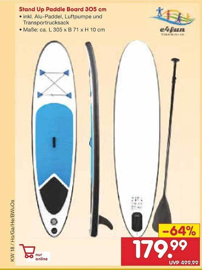 Stand Up Paddle Board 305 Cm Angebot bei Netto MarkenDiscount