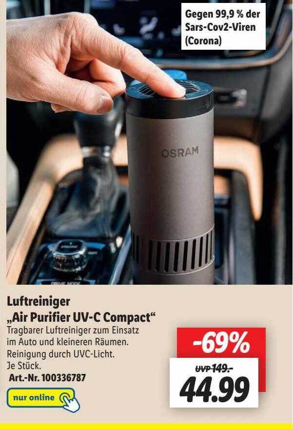 Osram Luftreiniger „air Purifier Uv Compact“ Angebot bei Lidl