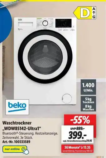 Lidl Beko Waschtrockner Wdw85142-ultra1 Angebot