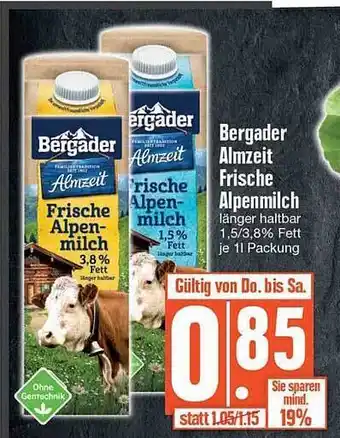 Edeka Bergader Almzeit Frische Alpenmilch Angebot