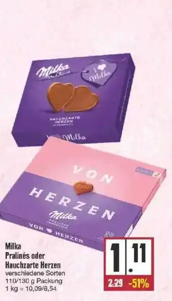 Edeka Milka Pralinés Oder Hauchzarte Herzen Angebot