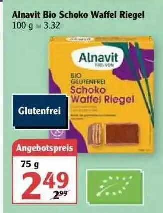 Globus Alnavit Bio Schoko Waffel Riegel Angebot