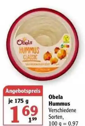 Globus Obela Hummus Angebot