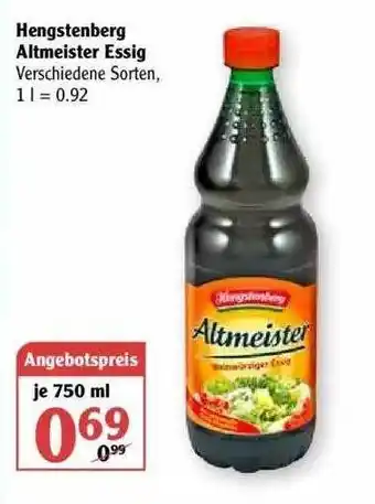 Globus Hengstenberg Altmeister Essig Angebot