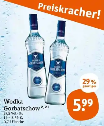 tegut Wodka Gorbatschow 0,7L Flasche Angebot