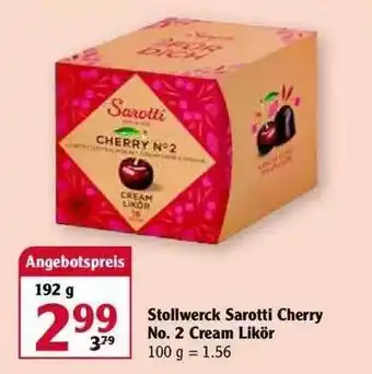 Globus Stollwerck Sarotti Cherry No.2 Cream Likör Angebot