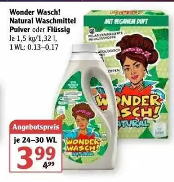 Globus Wonder Wasch! Natural Waschmittel Pulver Oder Flüssig Angebot