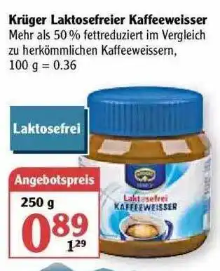 Globus Krüger Laktosefreier Kaffeeweisser Angebot