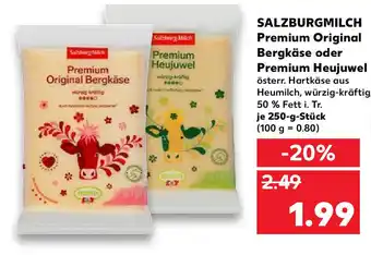 Kaufland Salzburgmilch Premium Original Bergkäse oder Premium Heujuwel 250g Angebot