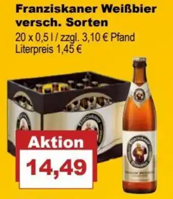 Bilgro Franziskaner Weißbier 20x0,5L Angebot