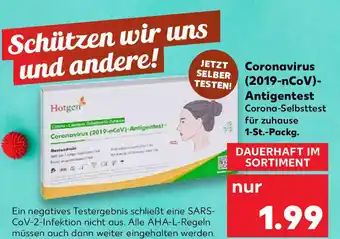 Kaufland Coronavirus (2019 nCov) Antigentest Angebot