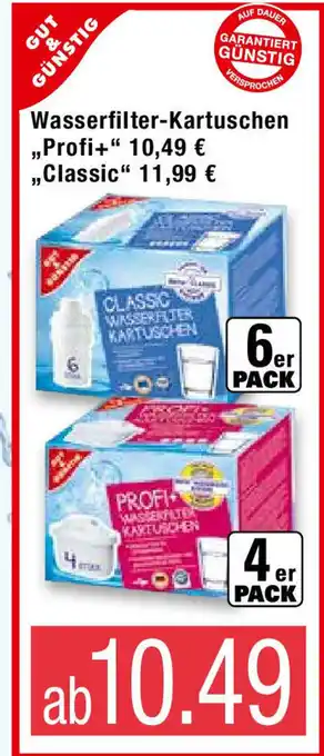 Marktkauf Gut & Gunstig Wasserfilter-Kartuschen "Profi+" 4er-Pack "Classic" 6er-Pack Angebot