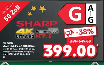 Kaufland Sharp 4k UHD Android TV 50BL2EA Angebot