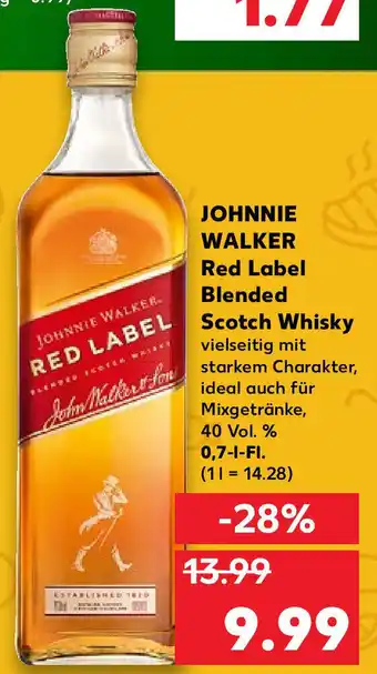 Kaufland Johnnie Walker Red Label Blended Scotch Whisky 0,7L Angebot