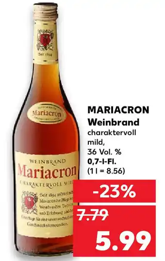 Kaufland Mariacron Weinbrand 0,7L Angebot