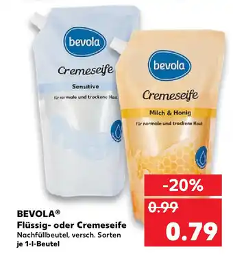 Kaufland Bevola Flüssig oder Cremeseife 1L Angebot