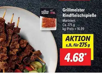 Lidl Grillmeister Rindfleischspieße Angebot