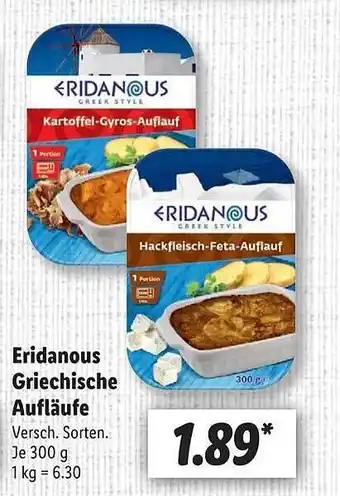 Lidl Eridanous Griechische Aufläufe Angebot