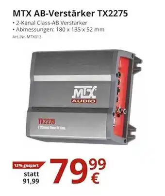 A.T.U. Mtx Ab-verstärker Tx2275 Angebot