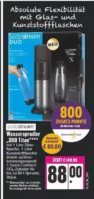 Edeka Sodastream Wassersprudler „duo Titan“ Angebot