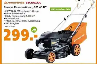 Globus Baumarkt Yaro Force Honda Benzin Rasenmäher „bm 46 H” Angebot