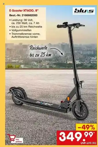 Netto Marken-Discount Blu:s E-scooter Xt600 8 Angebot