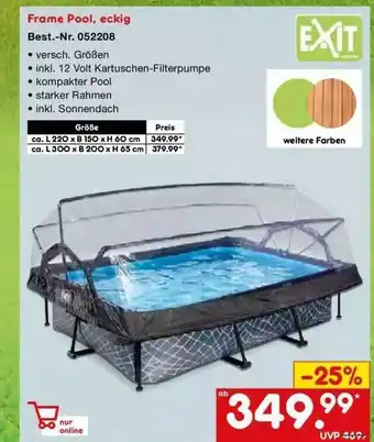 Netto Marken-Discount Exit Frame Pool, Eckig Angebot