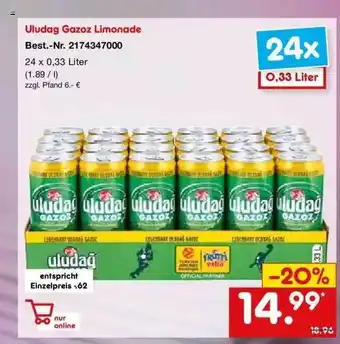 Netto Marken-Discount Uludag Gazoz Limonade Angebot