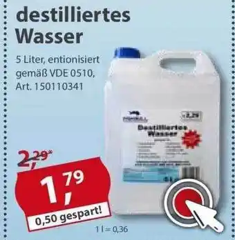 Sonderpreis Baumarkt Destilliertes Wasser Angebot
