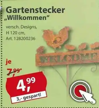 Sonderpreis Baumarkt Gartenstecker „willkommen“ Angebot