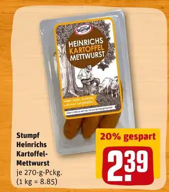 REWE Stumpf heinrichs kartoffel-mettwurst Angebot