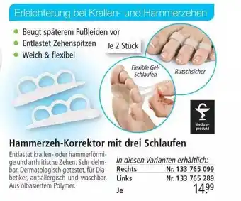 Weltbild Hammerzeh-korrektor Mit Drei Schlaufen Angebot